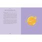 Book page with text and a yellow planet illustration on a purple background