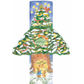 Decorative Christmas tree with animals and snow, featuring the word 'Surprise'.