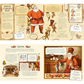 Illustrated informational page about Santa Claus's suit and activities, featuring text and graphics on a beige background.