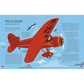 Illustration of a red airplane with text about Amelia Earhart on a blue background
