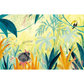 Colorful illustration of a jungle scene with plants and animals, featuring the word 'WOOOW!' and a question mark.