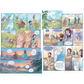 Comic strip with various panels depicting characters in different settings