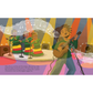 Illustration of a band performing on stage with colorful background