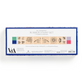Box of William Morris rubber stamp set with illustrations on a white background