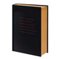 Black book with text on a white background