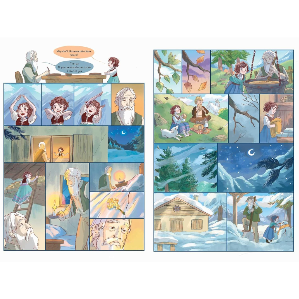 Comic strip with various scenes of people in different settings