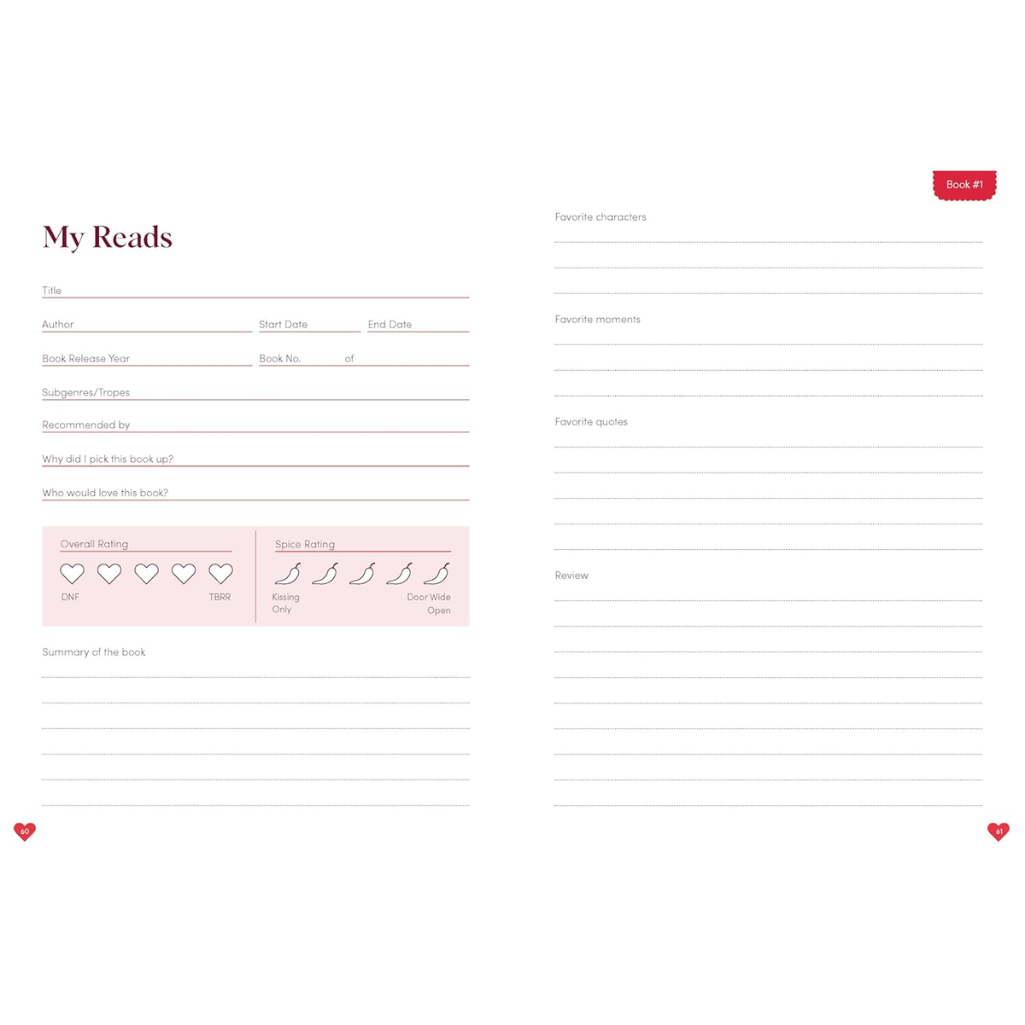 Romance Reader's Journal: A Log for Book Lovers & Lovers in Books Diary – 25 Sept. 2025