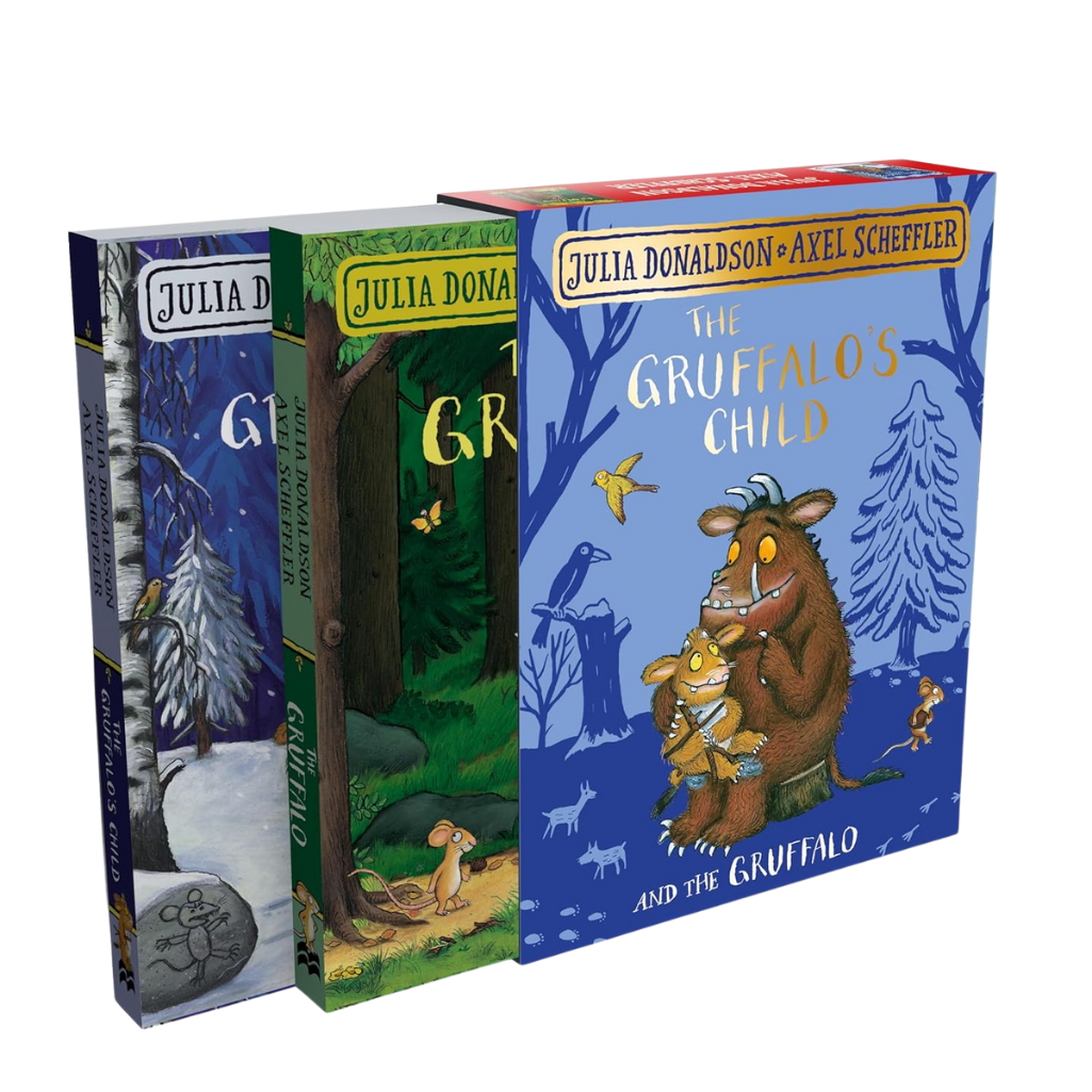 Three books from Julia Donaldson featuring the Gruffalo series on a white background
