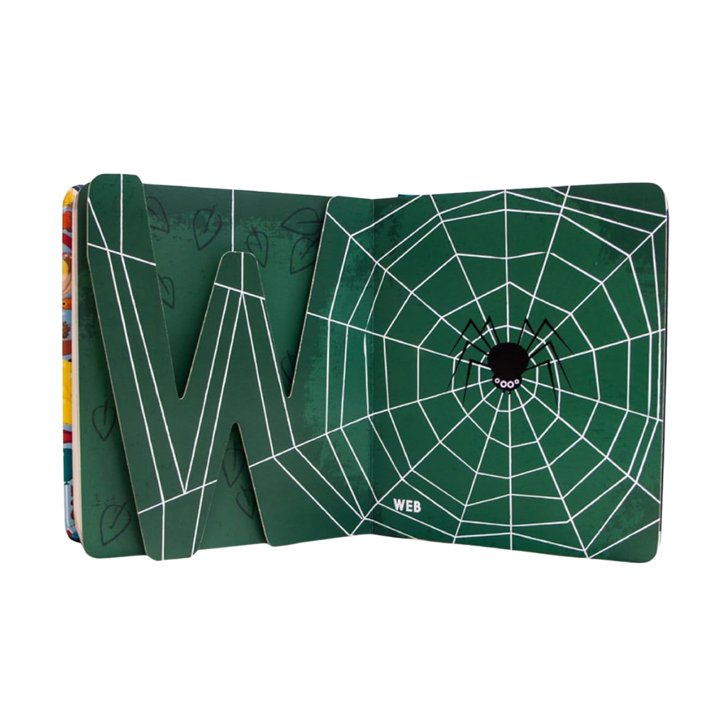 Foldable mat with spider web design on a white background