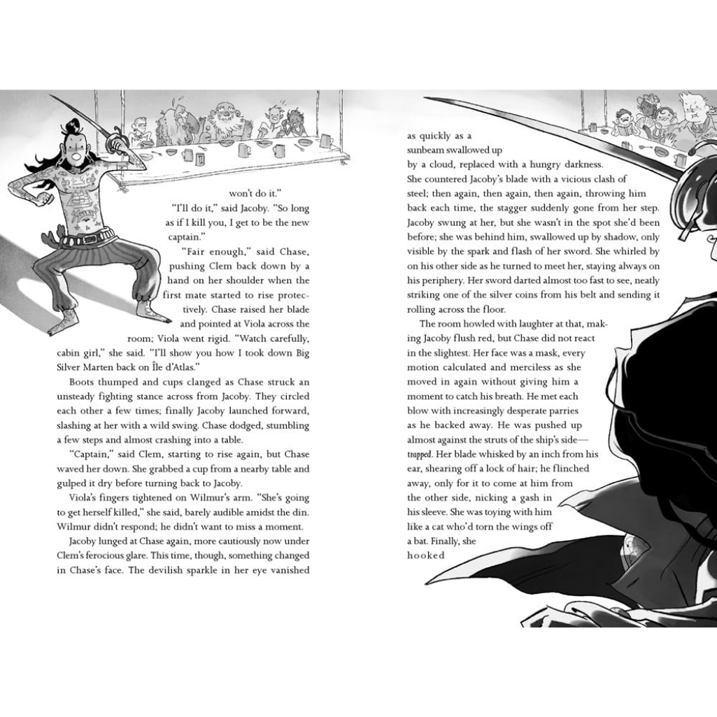 Comic book page with black and white illustrations and text.