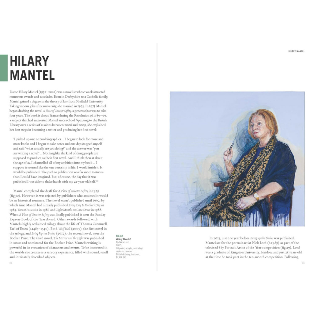 Book page with Hilary Mantel's portrait and biography text.