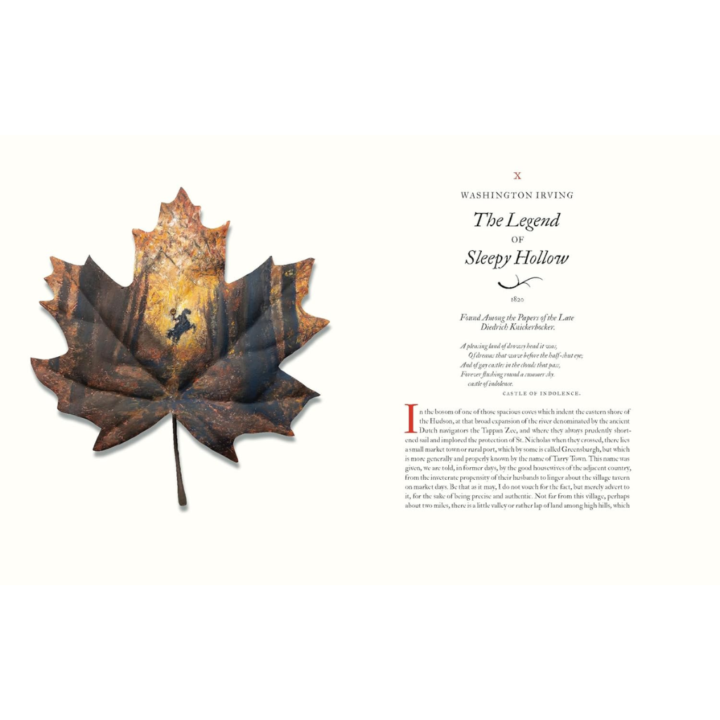 Maple leaf with a printed design on a white background