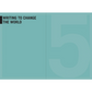 Teal book cover with 'Writing to Change the World' text and number '5'.