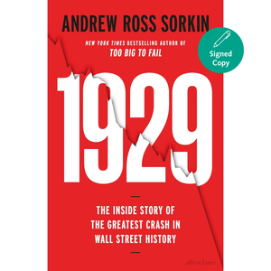 Book cover of '1929' by Andrew Ross Sorkin with a red background and white text.