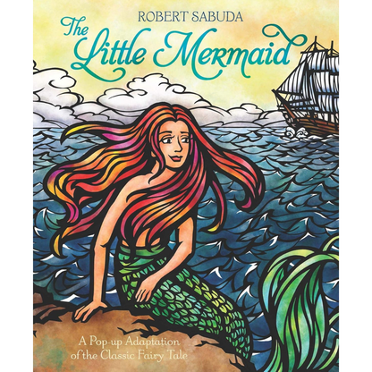 Book cover of 'The Little Mermaid' with a mermaid, ship, and ocean waves.