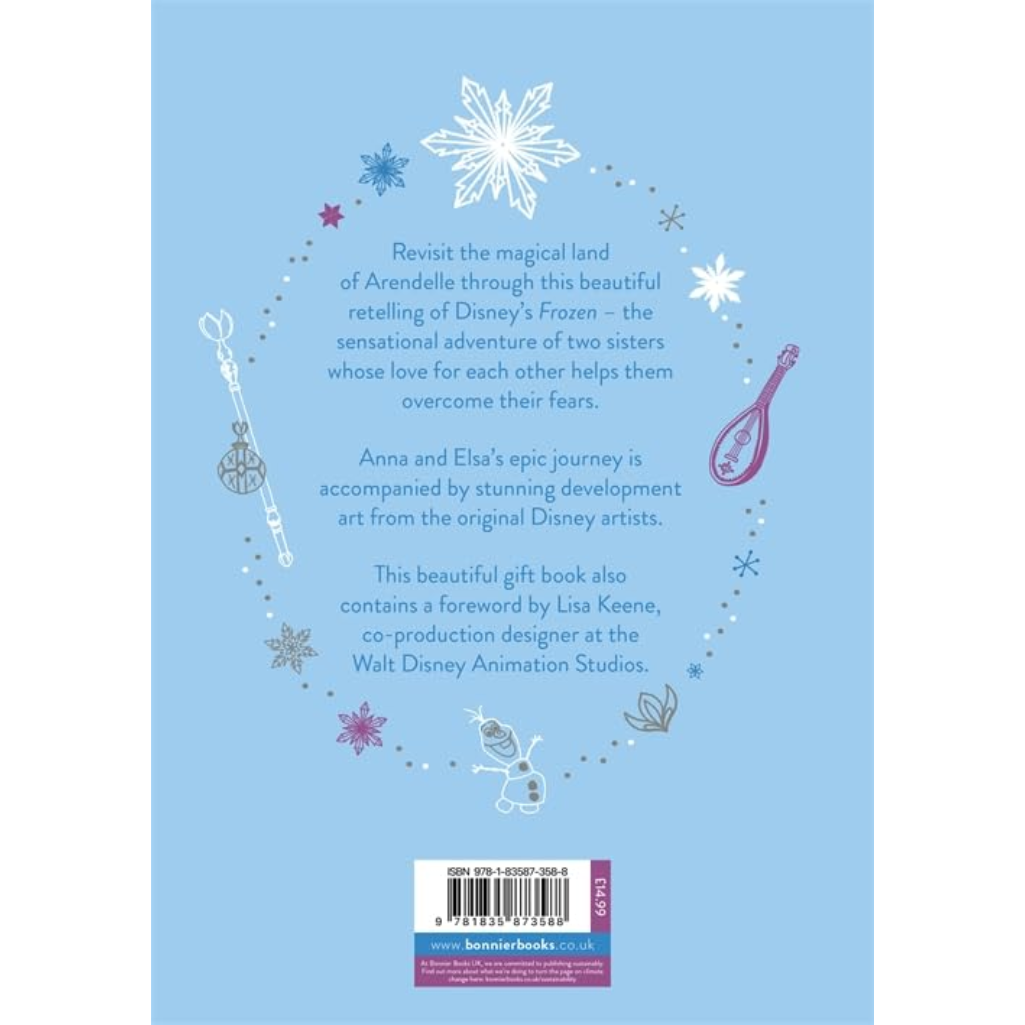 Book cover with decorative elements and text on a light blue background