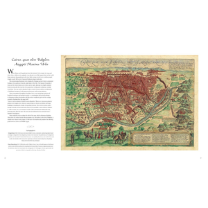 Vintage map of a city with text on a white background