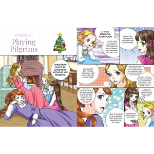 Comic strip with animated characters in a Christmas-themed setting
