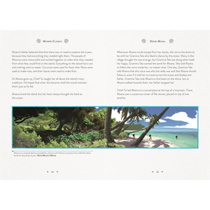 Page from a book or magazine with text and a scenic image of a tropical island.