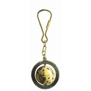 Brass Globe Keyring