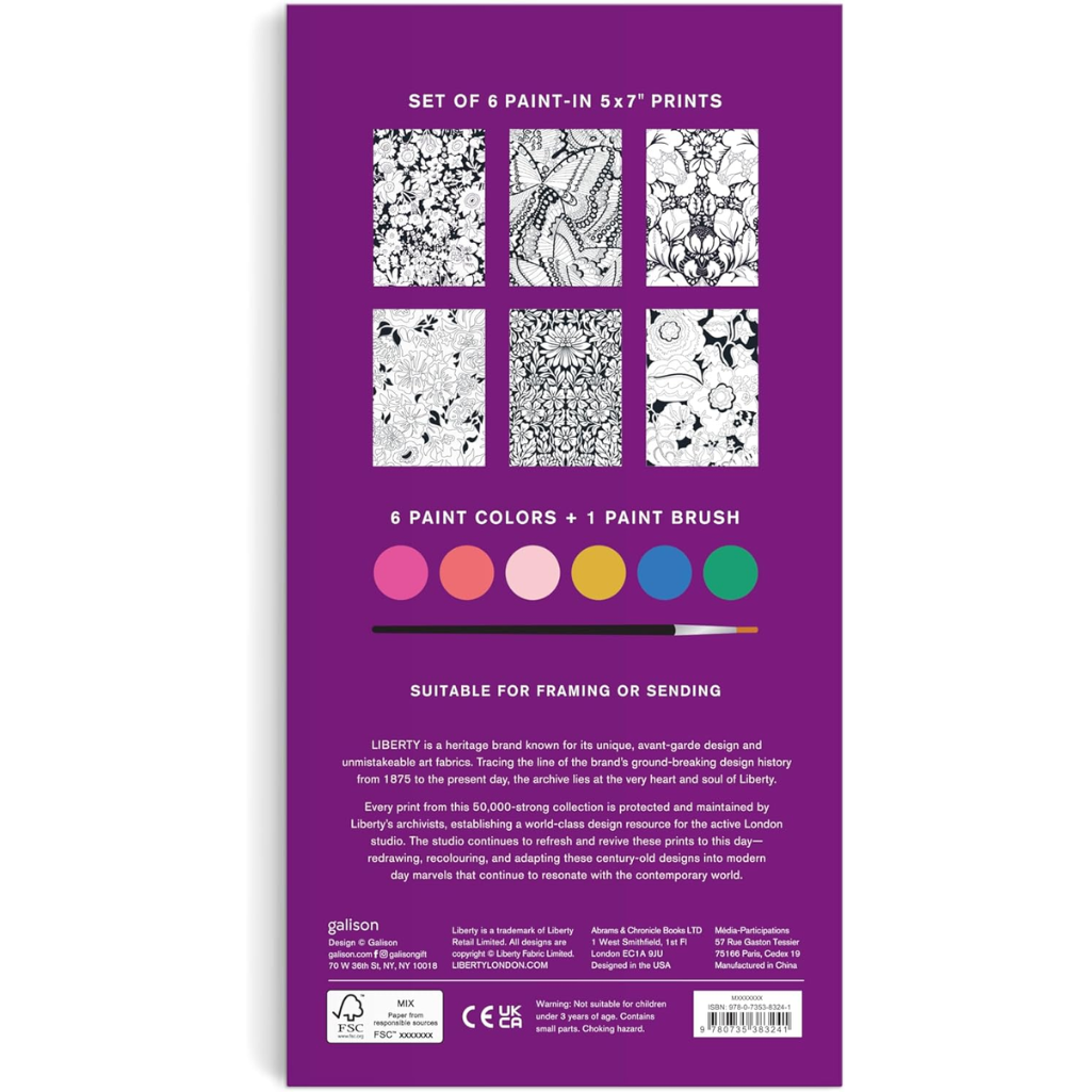 William Morris Paint-In Postcard Set