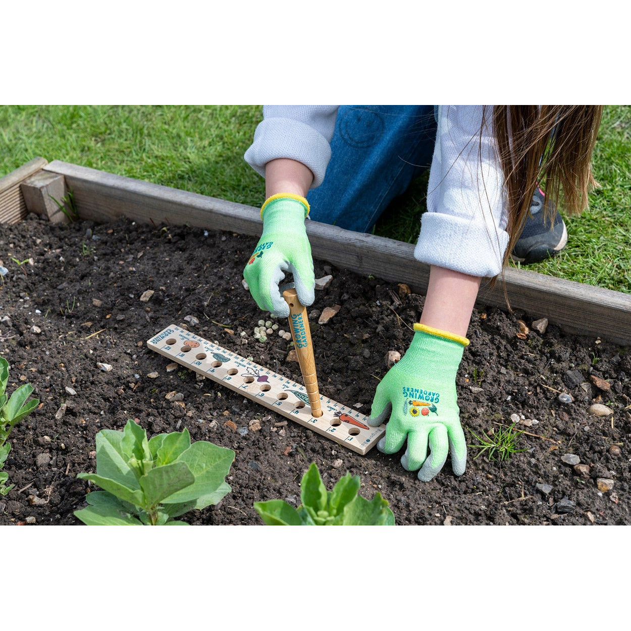 Children's Planting Ruler and Dibber Set