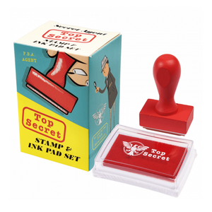 Top Secret stamp and ink pad set with packaging 