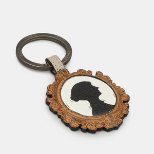  leather Jane Austen silhouette keyring fits all types of keys on its secure metal ring fitting
