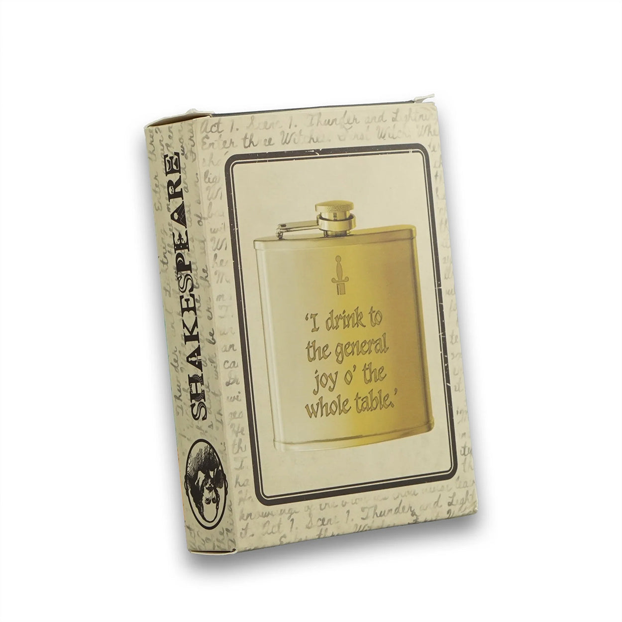 Macbeth Hip Flask, view of packaging