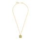 Gold Plated Quilted Square Pendant