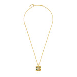 Gold Plated Quilted Square Pendant