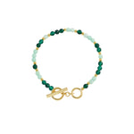 Gold plated semi-precious Jade Bracelet