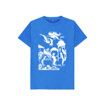 Bright Blue Little Mermaid in white Kids T-shirt