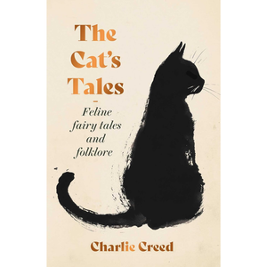 Book cover of 'The Cat's Tales' with a black cat silhouette on a beige background