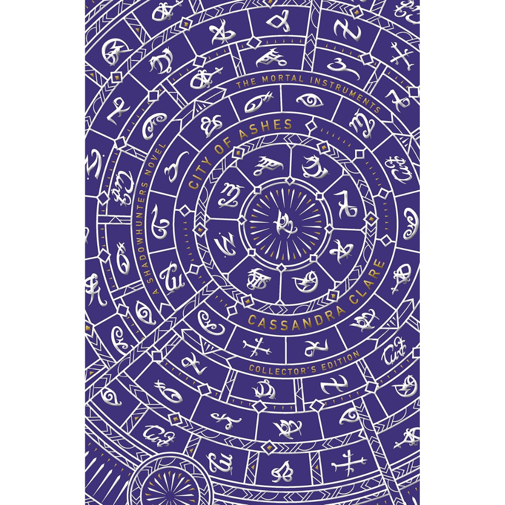 Book cover with intricate design and text on a purple background