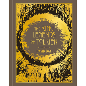 Book cover of 'The Ring Legends of Tolkien' by David Day with a yellow and brown design.