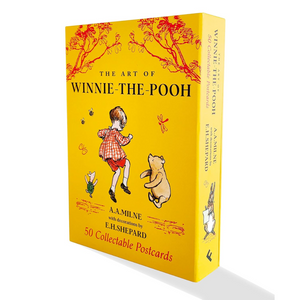 Book cover of 'The Art of Winnie-the-Pooh' with illustrations on a yellow background