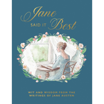 Book cover of 'Jane Said It Best' with illustration of a woman in a window and floral elements.