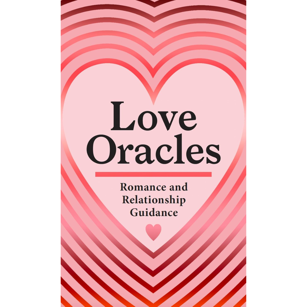 Book cover of 'Love Oracles' with a heart design and text about romance and relationship guidance.