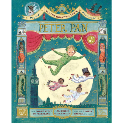 Book cover of 'Peter Pan' with a pop-up scene and colorful design.