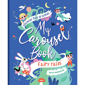 Book cover of 'My Carousel Book: Fairy Tales' with colorful illustrations on a blue background