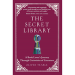 Book cover of 'The Secret Library' with decorative elements on a purple background