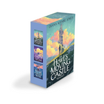 Box set of 'Howl's Moving Castle' Trilogy by Diana Wynne Jones on a white background