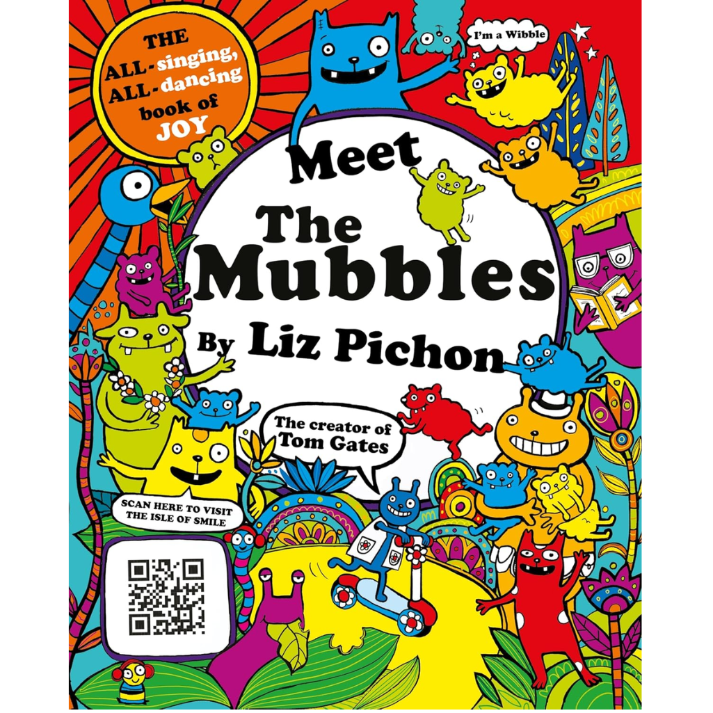 Colorful book cover of 'Meet The Mubbles' by Liz Pichon with cartoon characters.