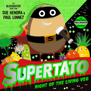 Book cover of 'Supertato: Night of the Living Veg' featuring a superhero potato character with vegetables.