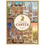 Book cover of 'A Year in the Castle' with colorful illustrations of a castle and its inhabitants.