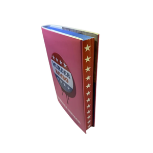 Book titled 'Murder Mystery' with a red cover and star design on a white background