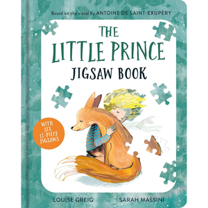 Book cover of 'The Little Prince Jigsaw Book' featuring a boy and fox illustration.
