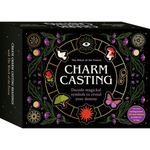 Box for 'Charm Casting' game with mystical design elements on a black background