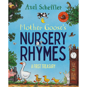 Book cover of 'Mother Goose's Nursery Rhymes' with illustrations and title text.